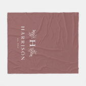 Rustikale Monogramm-Rose, frisch verstaut Fleecedecke (Vorderseite (Horizontal))
