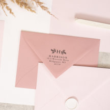 Rustikale Monogramm-Rücksendeadresse