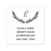 Rustikale Monogramm-Rücksendeadresse Selbstfarbige Permastempel (Design)