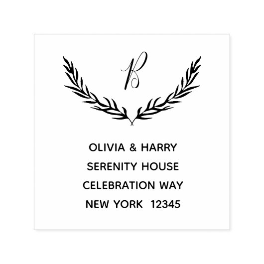 Rustikale Monogramm-Rücksendeadresse Selbstfarbige Permastempel (Design)