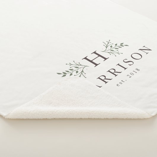 Rustikale Monogramm Sherpadecke (3/4)