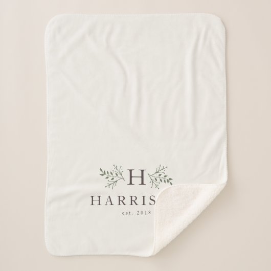 Rustikale Monogramm Sherpadecke (Vorderseite)