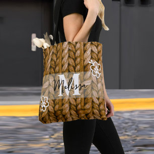 Rustikale Monogramm-Totbeutel   Ihr Geschenk Tasche