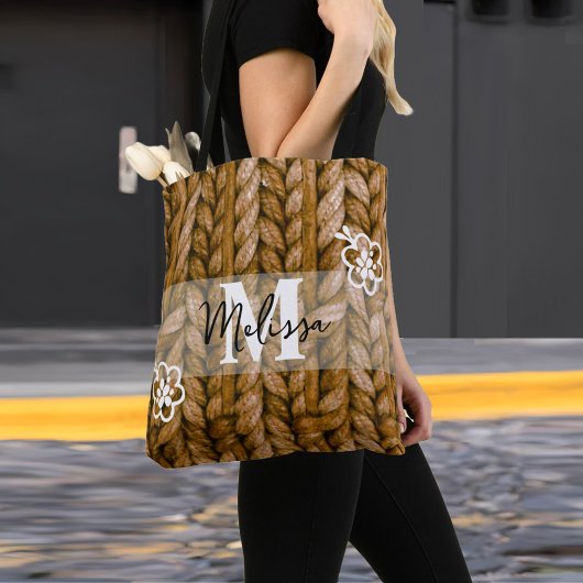 Rustikale Monogramm-Totbeutel | Ihr Geschenk Tasche