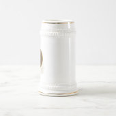 Rustikale Monogramm Trauzeuge Beer Stein Bierglas (Mittel)
