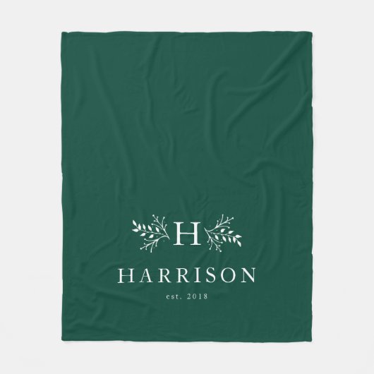 Rustikale monogramm Urlaub Grüne Decke (Vorderseite)