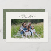 Rustikale monogramm Urlaubskarte Feiertagskarte (Vorne/Hinten)