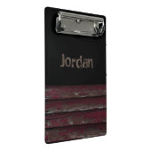 Rustikale Monogramm-Zwischenablage Mini Klemmbrett (Schrägansicht)