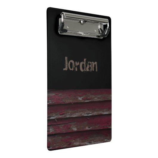 Rustikale Monogramm-Zwischenablage Mini Klemmbrett (Schrägansicht)