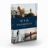 Rustikale Mononogramm-Marinebrause Fotoblock (Links)