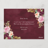 Rustikale Moody Floral werden Sie meine Trauzeugin Postkarte (Rückseite)