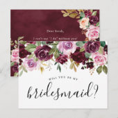 Rustikale Moody Floral wird meine Bridesmaid-Karte Postkarte (Vorne/Hinten)
