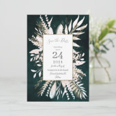 Rustikale Moody Green Botanicals Einladung (Stehend Vorderseite)