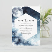 Rustikale Moonlit Hochzeit Save The Date (Stehend Vorderseite)