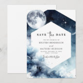Rustikale Moonlit Hochzeit Save The Date (Vorne/Hinten)
