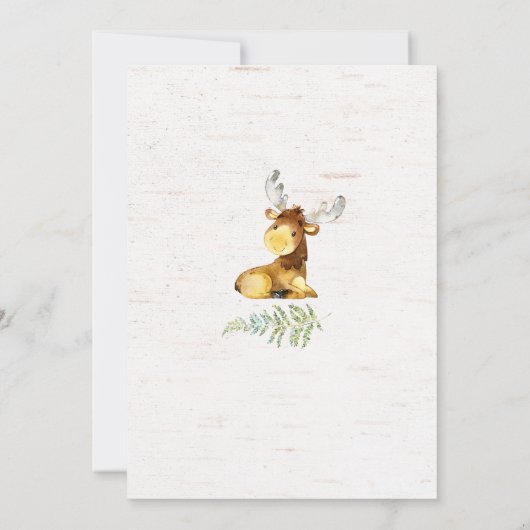 Rustikale Moose Babydusche Einladung Grüne (Rückseite)