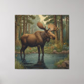 Rustikale Moose boho wald bepflanzt Leinwanddruck (Vorderseite)