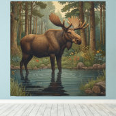 Rustikale Moose boho wald bepflanzt Leinwanddruck (Insitu (Holzboden))