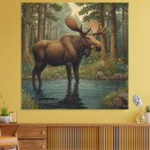 Rustikale Moose boho wald bepflanzt Leinwanddruck (Insitu (Wohnzimmer))