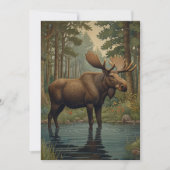 Rustikale Moose Boho Wald Grüne Kunst Einladung (Vorderseite)