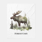 Rustikale Moose Lodge Dekoration Wald Cozy Ästheti Fleecedecke (Vorderseite)