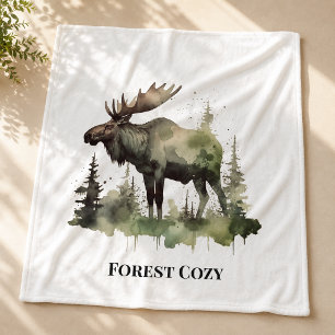 Rustikale Moose Lodge Dekoration Wald Cozy Ästheti Fleecedecke
