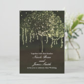 Rustikale Mossy Lighted Tree Wedding Einladungen (Stehend Vorderseite)