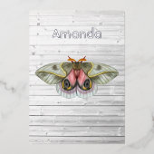 Rustikale Mottenfolie Folieneinladung (Vorderseite)