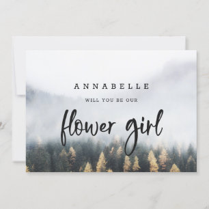Rustikale Mountain Pine Flower Girl Antragskarte