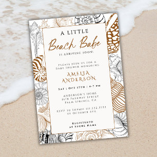 Rustikale Muschel Art Beach Babe Baby Dusche Einladung