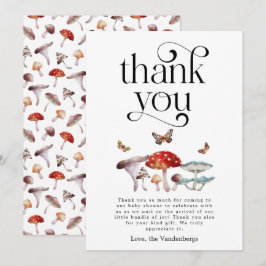 Rustikale Mushroom-Babydusche Dankeskarte