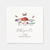 Rustikale Mushroom Geburtstagsparty Serviette (Vorderseite)