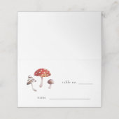 Rustikale Mushroom Wedding Tischnummer Platzkarte (Außenseite Aufgefaltet)
