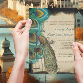 Rustikale Musical Peacock Birdcage Hochzeit Einlad Einladung