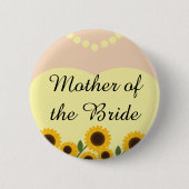 Rustikale Mutter der Braut-Sonnenblumen Wedding Button (Vorderseite)