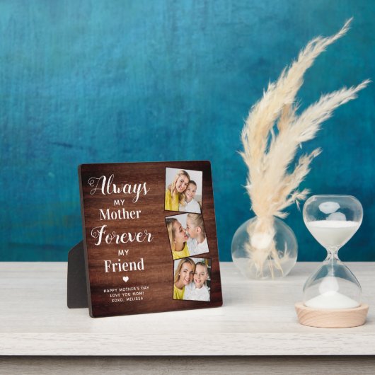 Rustikale Mutter Tochter Personalisiert 3 Foto Mam Fotoplatte (InSitu)