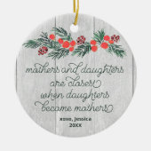 Rustikale Mütter und Töchter Personalisierte Schwa Keramik Ornament (Vorne)