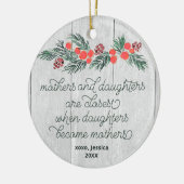 Rustikale Mütter und Töchter Personalisierte Schwa Keramik Ornament (Links)