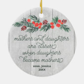 Rustikale Mütter und Töchter Personalisierte Schwa Keramik Ornament (Hinten)