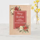 Rustikale Mutter und Vater frohe Weihnachten Karte (Gelbe Blume)