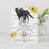 Rustikale Mutterpferd Babydusche Einladung (Stehend Vorderseite)