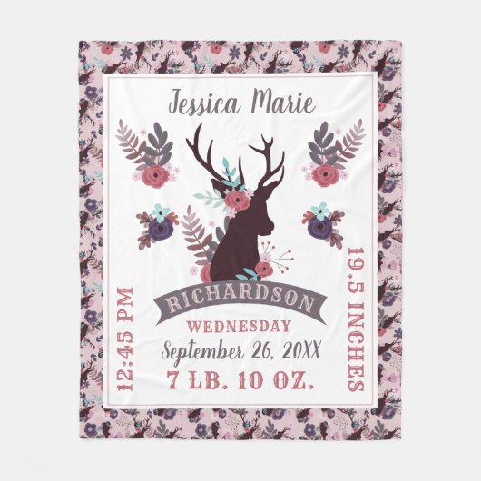 Rustikale Mutterschafts-Baby-Muttertier-Geburtsdat Fleecedecke (Vorderseite)