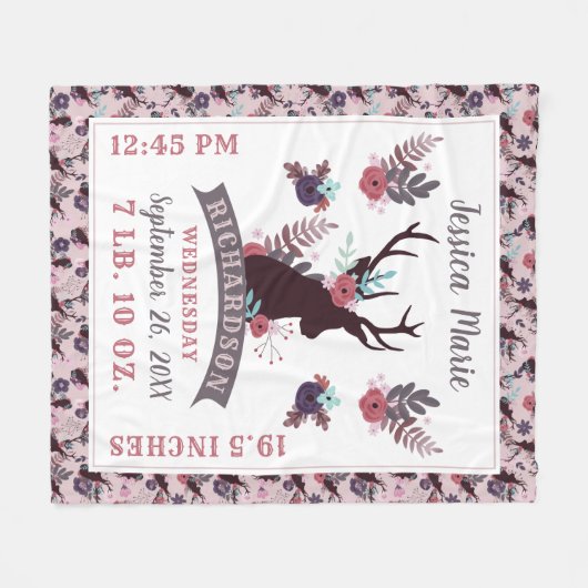 Rustikale Mutterschafts-Baby-Muttertier-Geburtsdat Fleecedecke (Vorderseite (Horizontal))