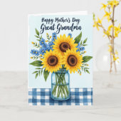 Rustikale Muttertags-Glaskarten-Dose Karte (Gelbe Blume)