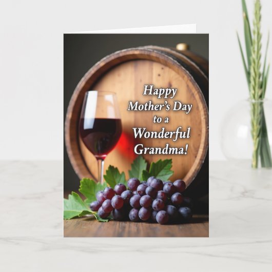 Rustikale Muttertags-Wein-Karte Karte (Vorderseite)