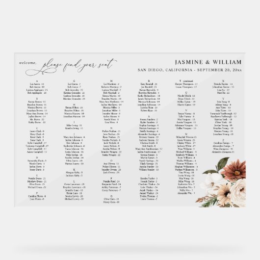 Rustikale n Boho bläserne Sitze Diagramm LG (Vorderseite)