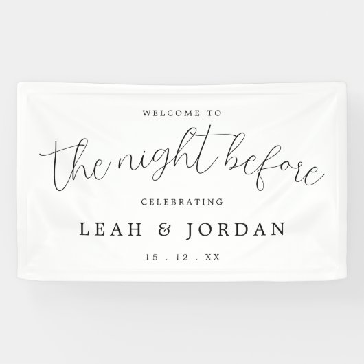 Rustikale Nacht vor Hochzeit Probe Dinner Banner (Horizontal)