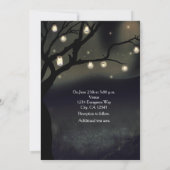 Rustikale Nachtbaum & Mason Jar Lights Hochzeit Einladung (Rückseite)