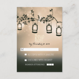 rustikale Nachtleuchten - Laternen Hochzeitskarten RSVP Karte