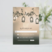 rustikale Nachtleuchten - Laternen Hochzeitskarten RSVP Karte (Stehend Vorderseite)